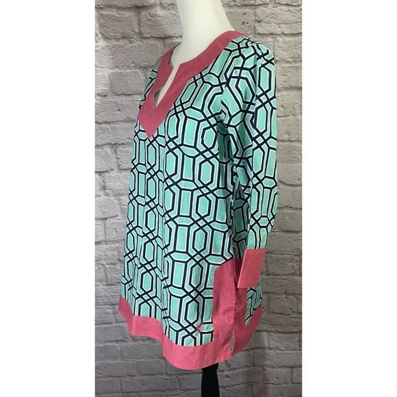 NEW Simply Southern Tunic Top Medium V Neck Bathing Suit Coverup Cotton 9180 - Picture 2 of 11